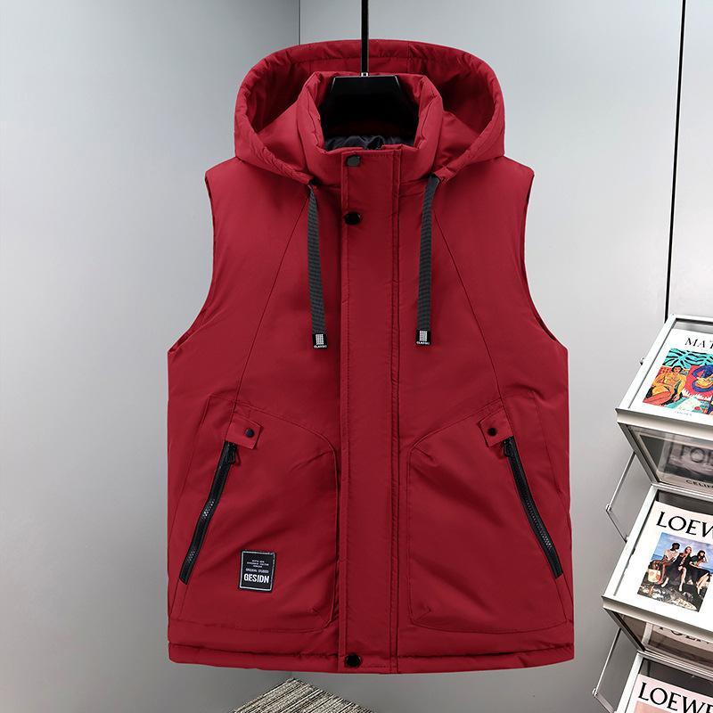 Thick Vest, Autumn and Winter Casual Men's Plus Size Vest Jacket, Fashionable and Warm, Shoulder Length