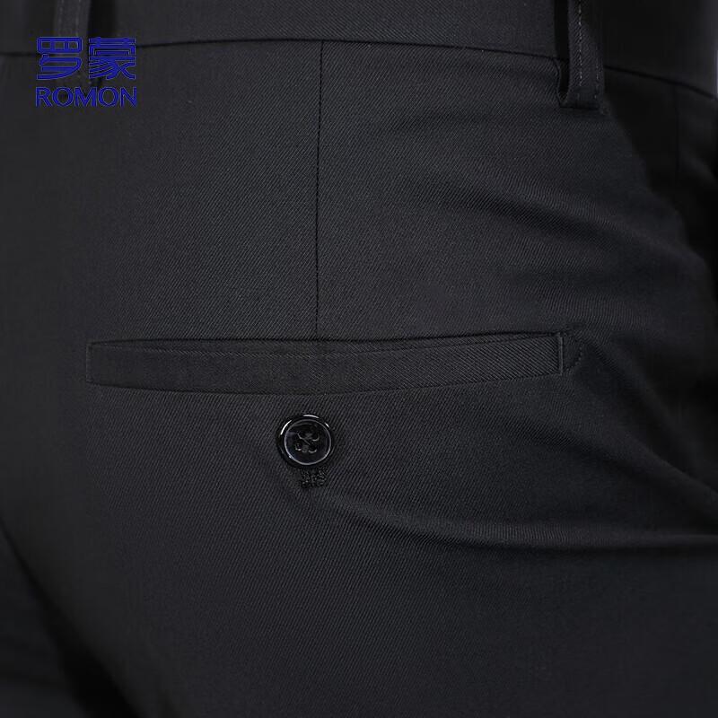 ROMON Men's Straight Fit Business Casual Elastic Pants XK35