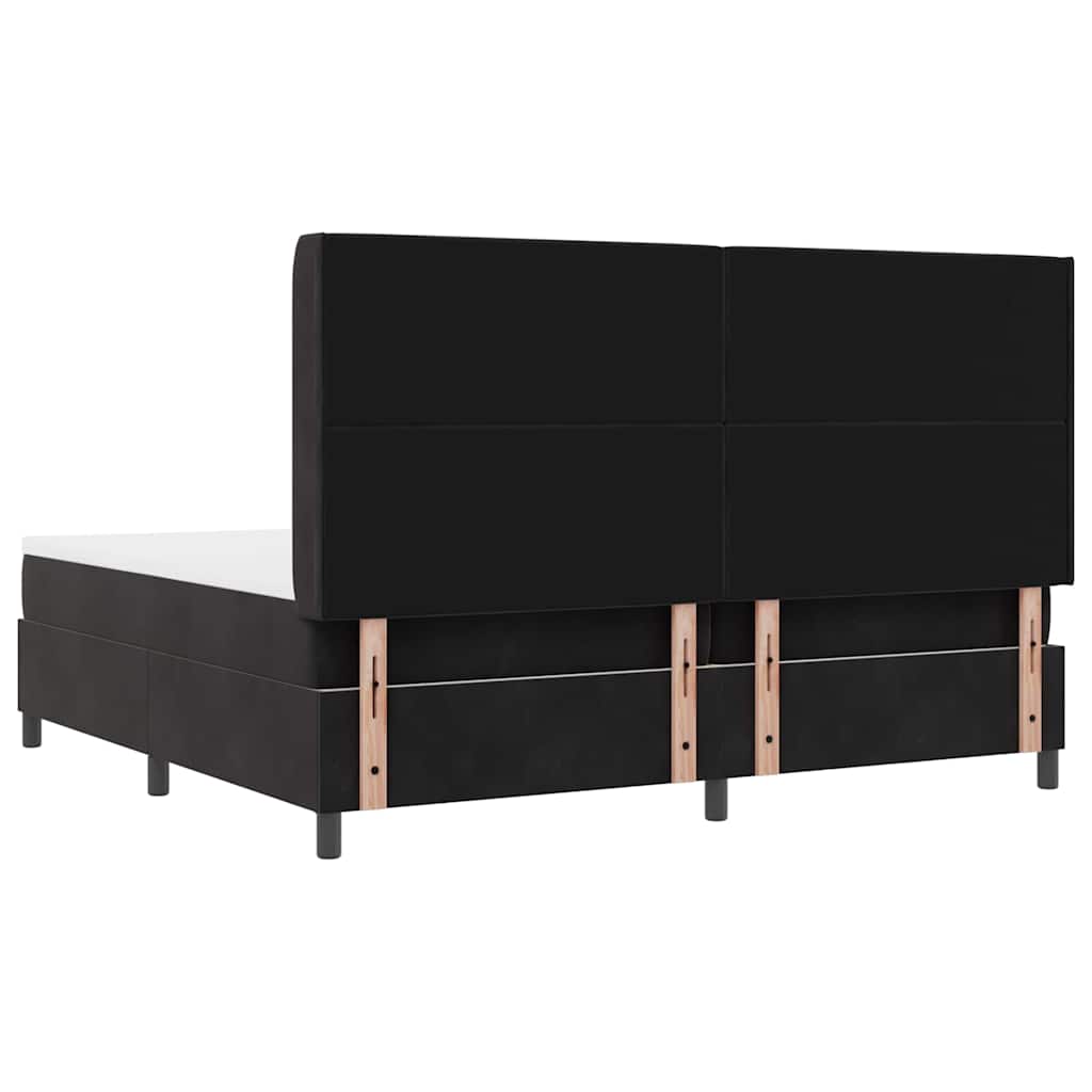 Box Spring Bed with Mattress Black 200 X 200 Cm Velvet