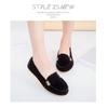 Women's Flat Single Shoes Four Seasons Large Size Bean Shoes Frosted Breathable Shallow Flat Heel Versatile Non-slip Women's Shoes Trend