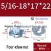 Galvanized Carbon Steel Four-Prong Wood Insert Nut