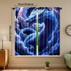 2er-Set Lichtfilternde Fenstervorhänge mit Echendrachenmotiv   Stangentaschen-Design   Pfirsichhaut-Samt-Polyester   Art-Déco-Stil für Be
