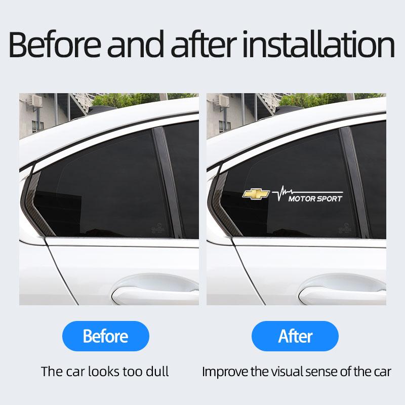 2Pcs PVC Car Window Sticker Vehicle Waterproof Decoration Decals For Chevrolet Cruze Spark Captiva Suburban Camaro Malibu