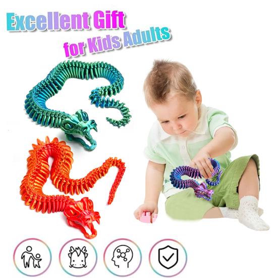 

3D Printed Skeleton Snake Figurine Movable Articulated Animal Model Toy Skeleton Snake Figure Home Office 34cm фіолетовий/золотий