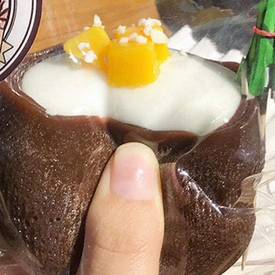 Mango Yogurt Coconut Bowl Squeeze Toy Simulated Dessert Stress Relief Sensory Toy Portable Travel Kids Adults Decompression Food Fidget Toy