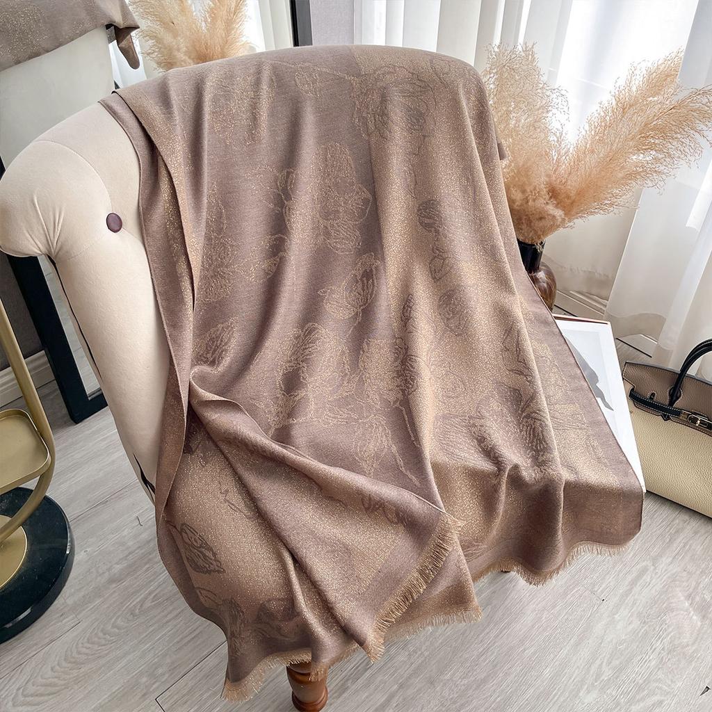 Vielseitiger Mori Kontrastfarben, Frühling und Herbst Doppelseitiger Imitationskaschmirschal, Hochwertiges Warmes Tuch Damen