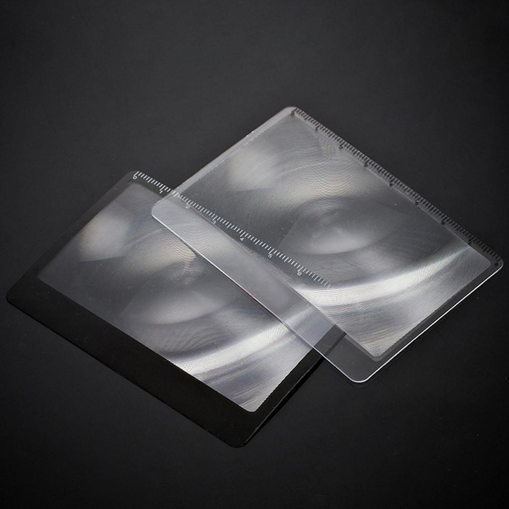 Card Size With Scale Reading Glass Fresnels Lens Outdoor Focused Ignition Book Page Magnification Magnifier Sheet x3 Magnifying