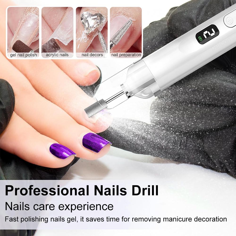 Electric Nail Drill Machine Professional Nail Polisher Electric Nail Sander File for Manicure Nail Drill with UV LED Nail Lamp