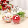 6Pcs/lot Clear Empty Christmas Ball Ornaments with Removable Gold/Silver Metal Hangers Great for Wedding Party Holiday