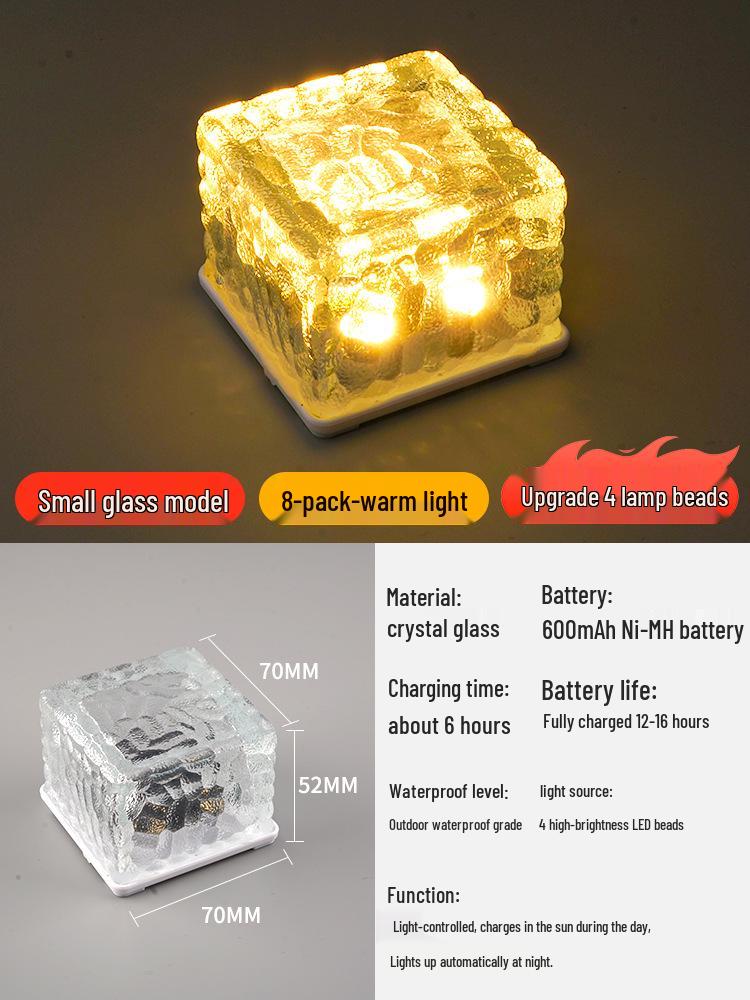 Solar Ice Brick Garden Light for Courtyards and Balconies – Enhance Your Outdoor Atmosphere