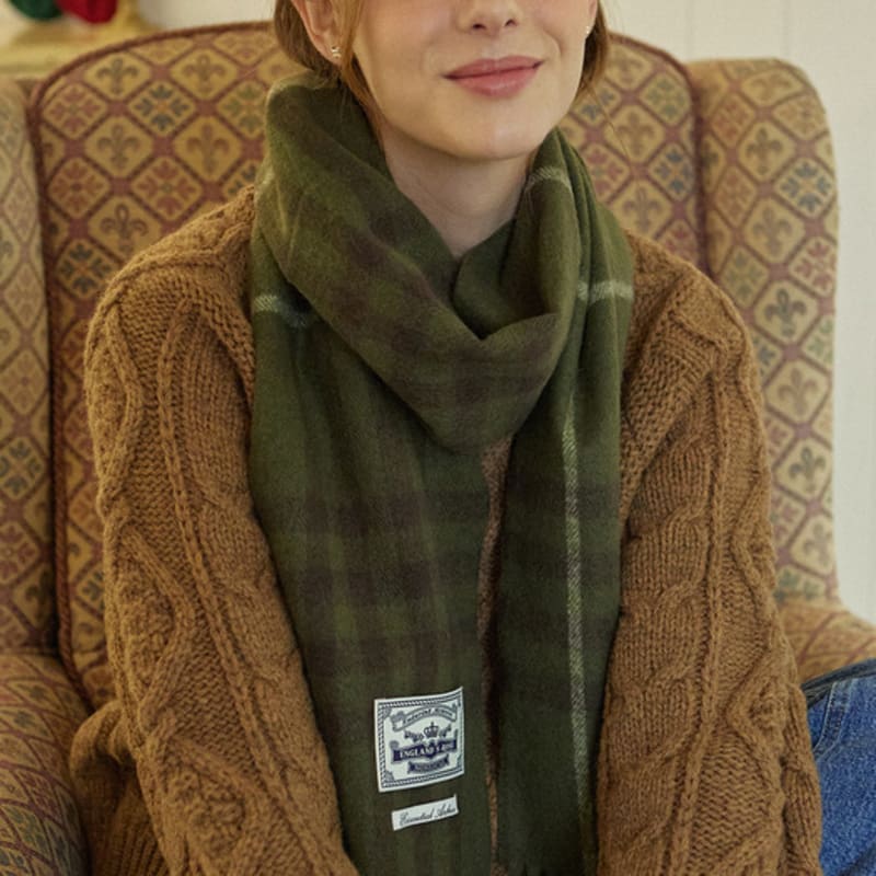 NONLOCAL Holiday Check Blend Muffler - Green Check