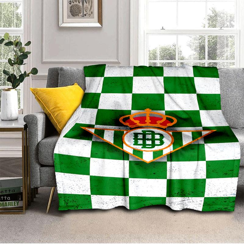 Football Betis Crest Design Blanket Lightweight Ideal Bedding Blanket Perfect for Travel, Camping, Living Rooms, Offices, Sofas, Fan Christmas gift