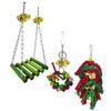 3Pcs Funny Parrot Playing Bite Toys Christmas Birds Swing Bell Ring Hanging Toys