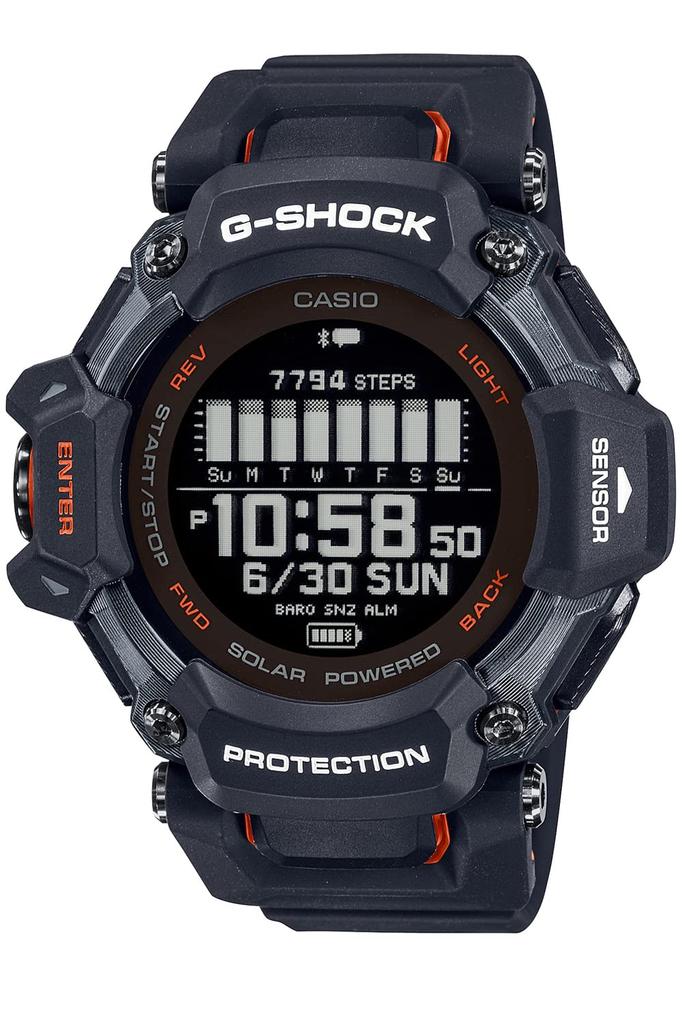 Casio GPS Watch with Heart Rate Monitor and Black G-Shock G-SQUAD Bluetooth, GBD-H2000-1AJR, Men's,