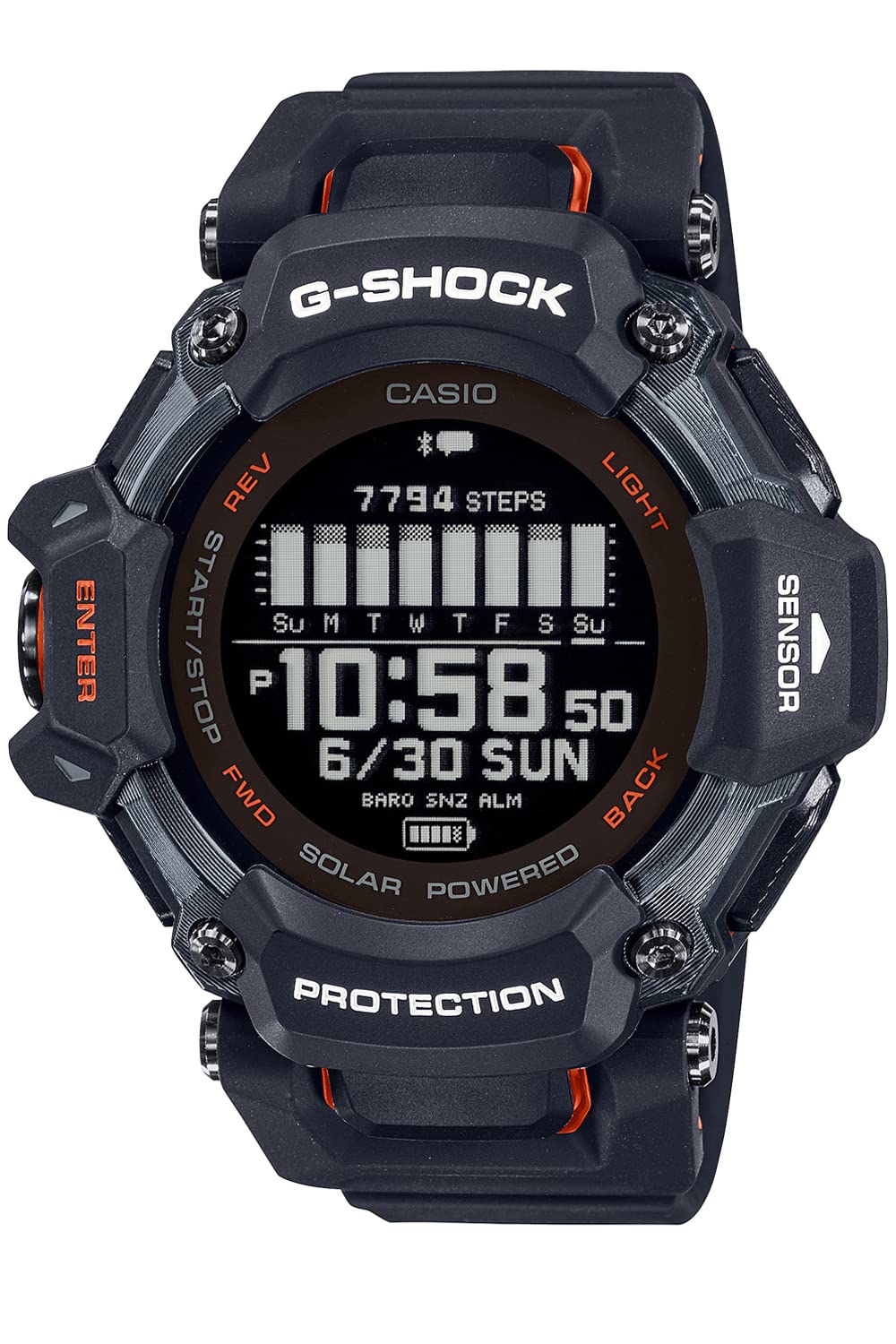 

Casio G-Shock G-SQUAD GPS Heart Rate Monitor with Bluetooth, GBD-H2000-1AJR, Men s Black, Authentic Japanese Product