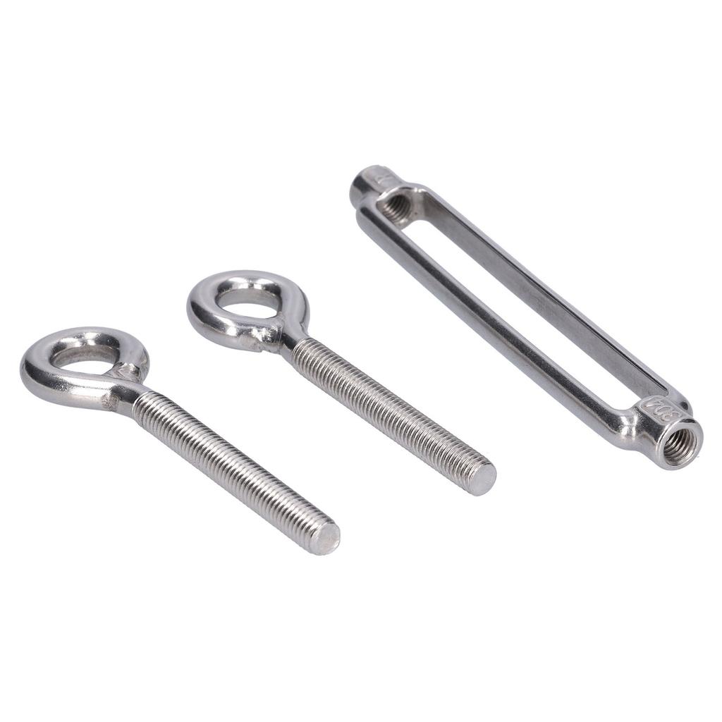 5Pcs Turnbuckle Eye and Eye Wire Rope Tension 304 Stainless Steel Shade Sail HardwareM6
