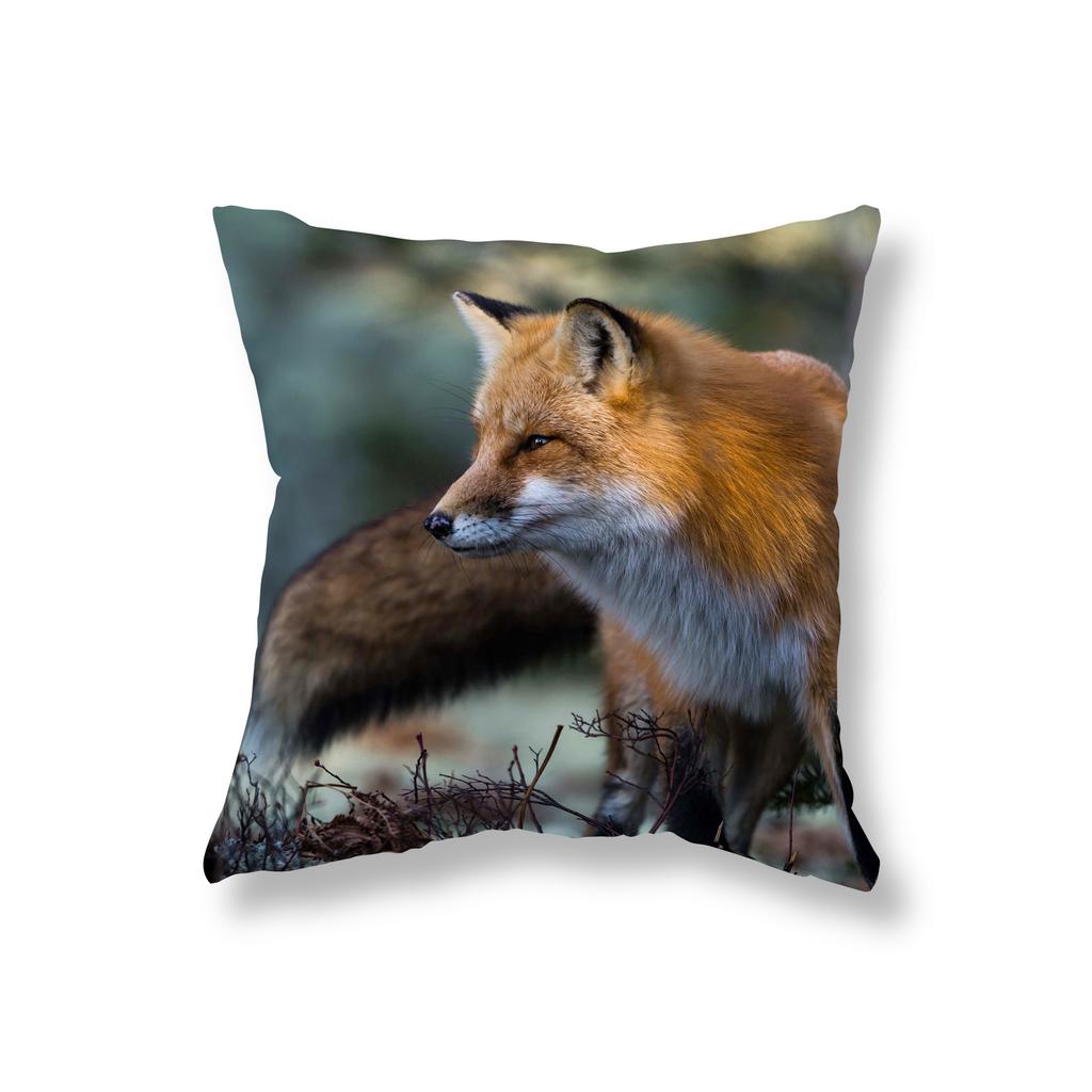 Cute Little Fox Throw Pillow Cover Animal Pillow Cover Sofa Car Decor Office Game Chair Cushion Cover Room Home Decor