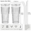 Aesthetic Textured Glass Cup – Premium Soda Lime Glass Tumbler for Cocktails, Juice & Water