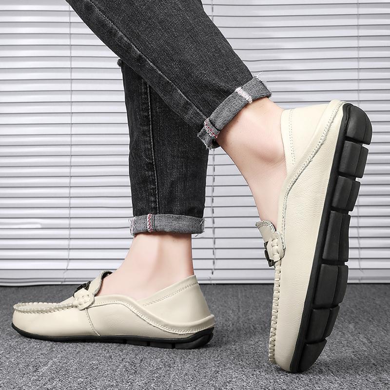 39-46 Fashion Men's Casual Slip On Leather Shoes Loafers Moccasins Flat Driving Shoes