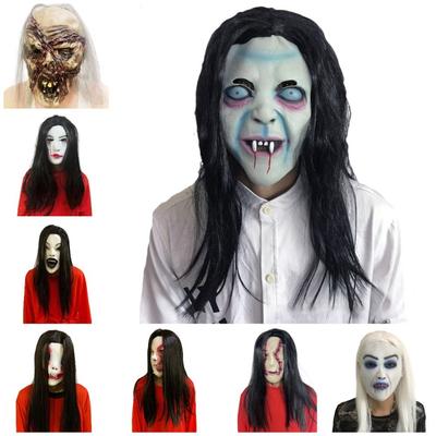 Facepiece Latex Halloween Clown Mask Realistic Spooky Full Face Mask Unisex Creativity Scary Party Mask Haunted House