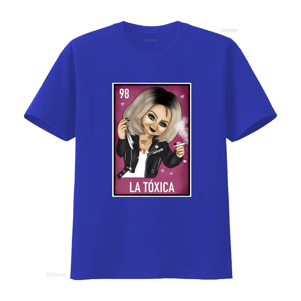 La Toxica Chuckys Bride Funny Mexican Loteria T shirt Perfect vintage Washed Stretched homme Soft Slightly fashion Casual