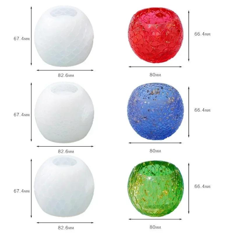 Handmad Creative DIY Succulents Flowerpot Silicone Mold Fish Tank Craft Storage Box Making Plaster Resin Candle Jar Casting Mold