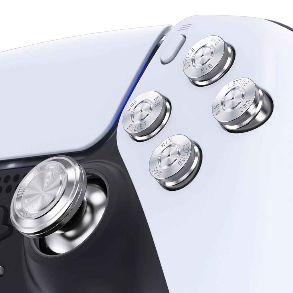 EXtremeRate Μεταλλικά Αναλογικά Στικ ABXY Κουμπιά για Συμβατό με PS5 Εξατομικευμένα Ανταλλακτικά Αλουμινίου Αναλογικά Στικ Κουμπιά Δράσης Κουμπιά Κατεύθυνσης για