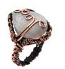 Moonstone Natural Gemstone Copper Wired Ring US Size-7 R 4702