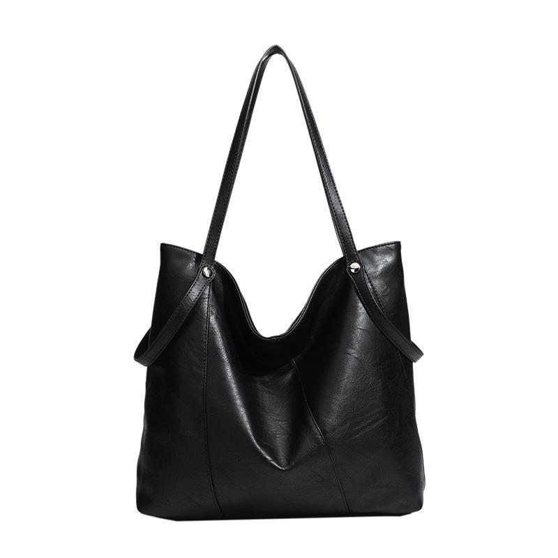 Korean Style Black Fashion Tote - Large Capacity, High-End, Versatile Shoulder & Underarm Bag