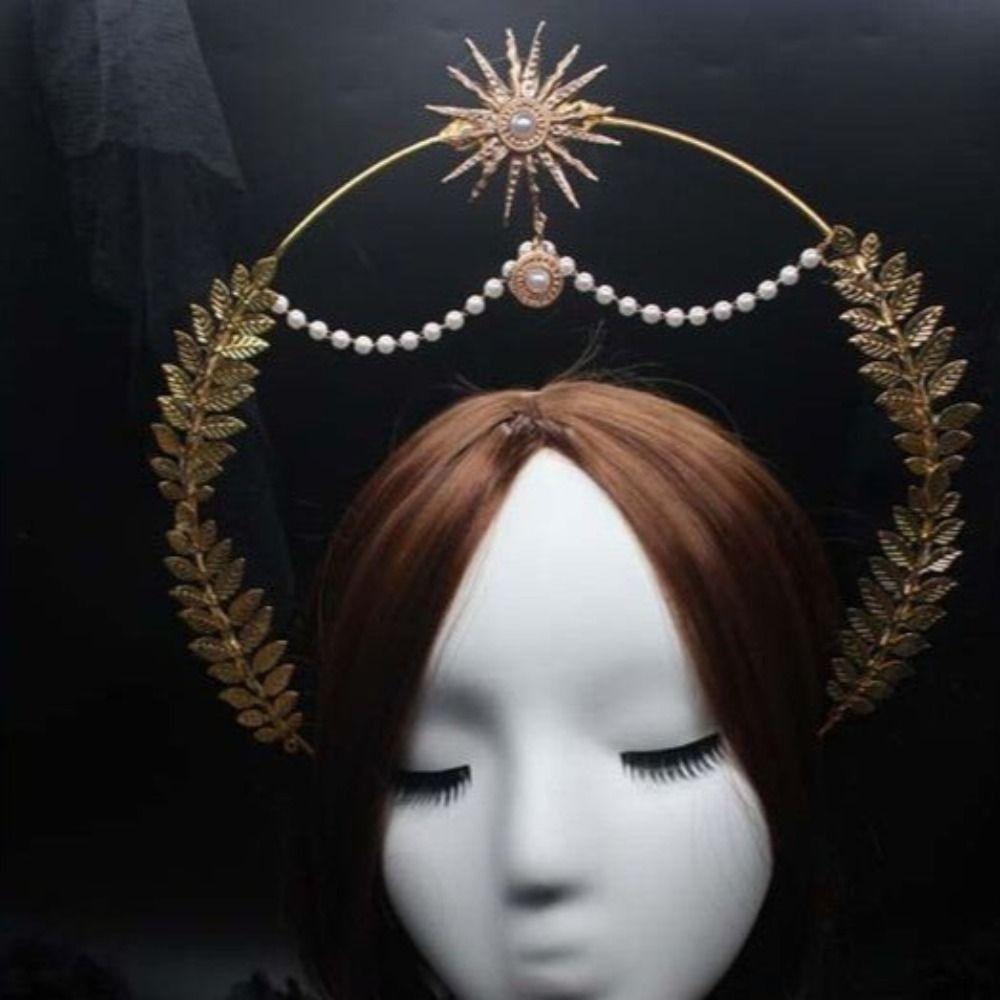 Sun God Halo Headband Star COSPLAY Hair Hoop Headpiece Baroque Crown  Ladies/Girls