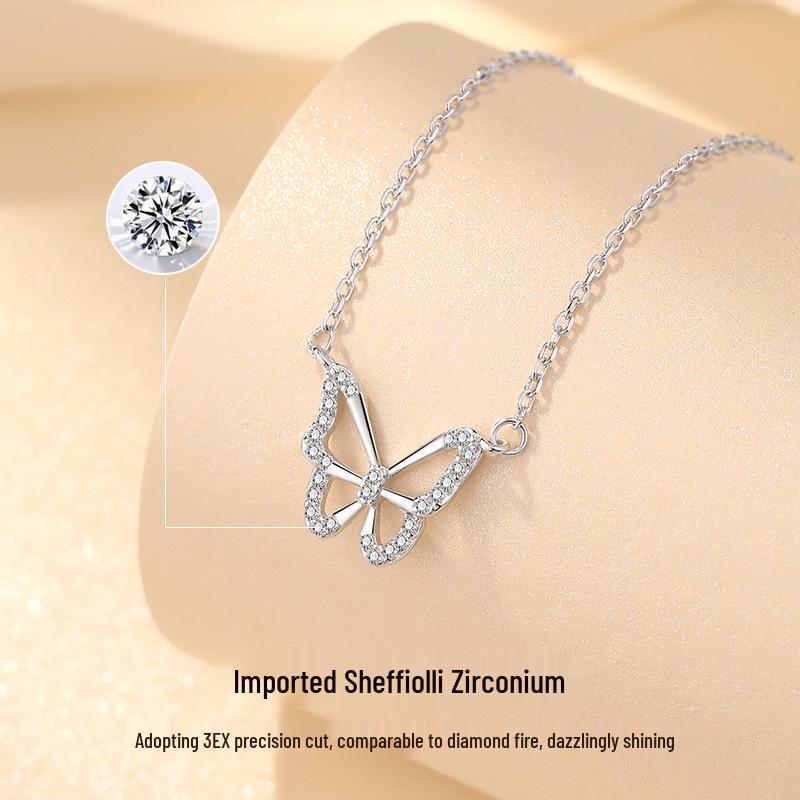 Sterling Silver Butterfly Necklace for Women - Elegant Gift for Birthdays or Christmas 2023