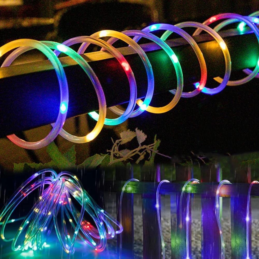 

Solar Rope Lights Outdoor Waterproof LEDs Tube String Decoration Lighting Multi Color