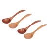 4pcs Wooden Soup Spoon Home Restaurant Portable Simple Elegant Dinner Table Spoon for Coffee Oatmeal
