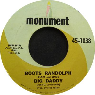 7inch Record BOOTS RANDOLPH  Big Daddy  Love Letters F9W2139 Monument 1967 US Pop Used