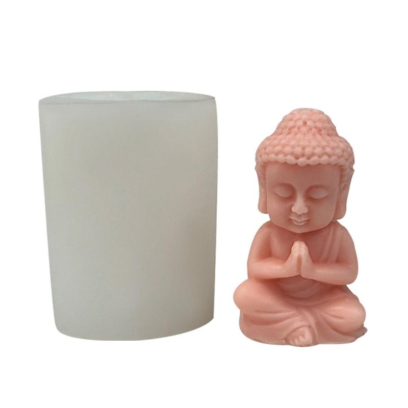 Buddhas Monk Shape Silicone Molds DIY Epoxy Resin Molds Table Ornament Mould Candle Plasters Making Tool Easy-to Clean