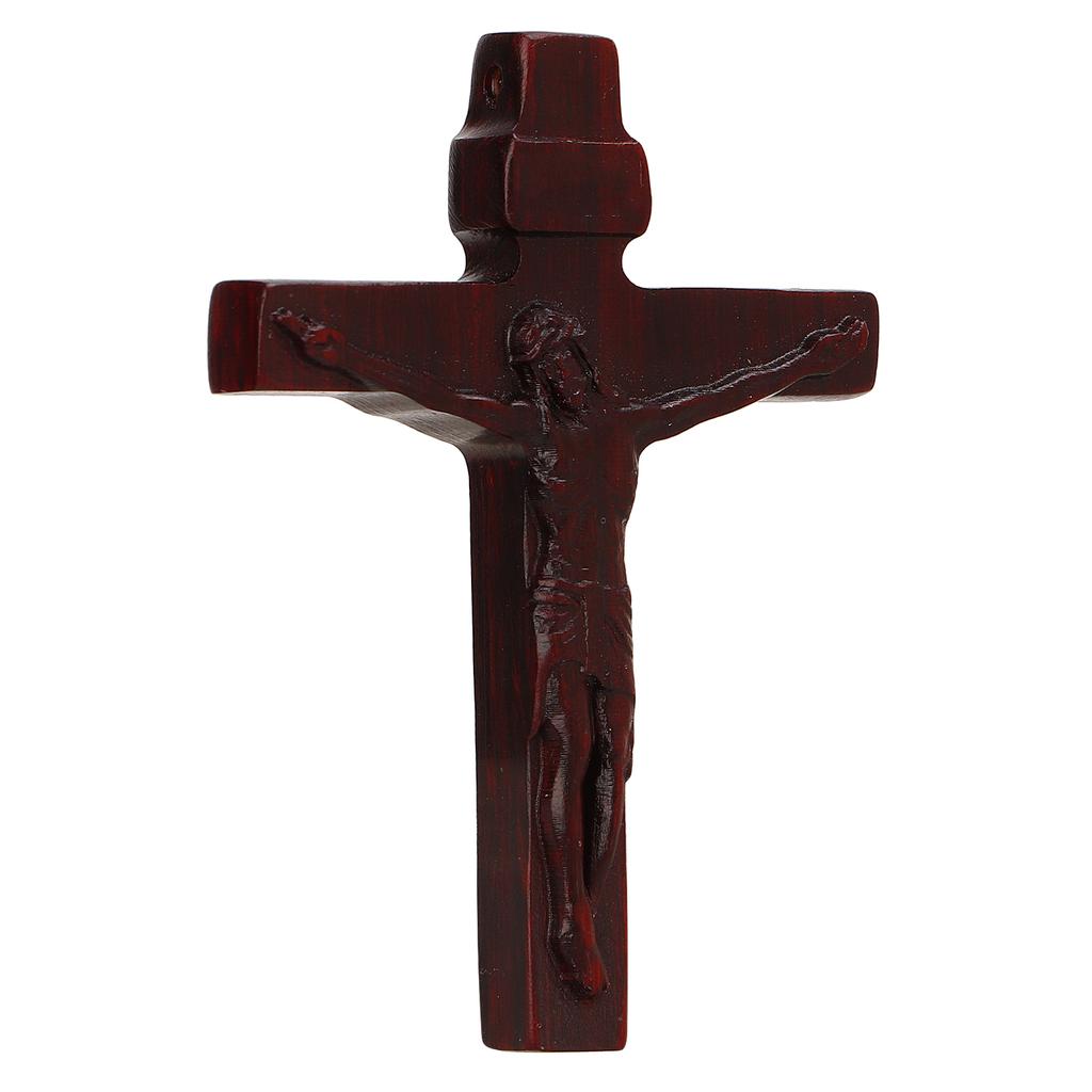 Ciondolo Croce in Legno Vintage Intagliato a Mano in Palissandro Croce di Gesù Ciondolo Collana Ciondolo Crocifisso da Uomo Regalo Religioso