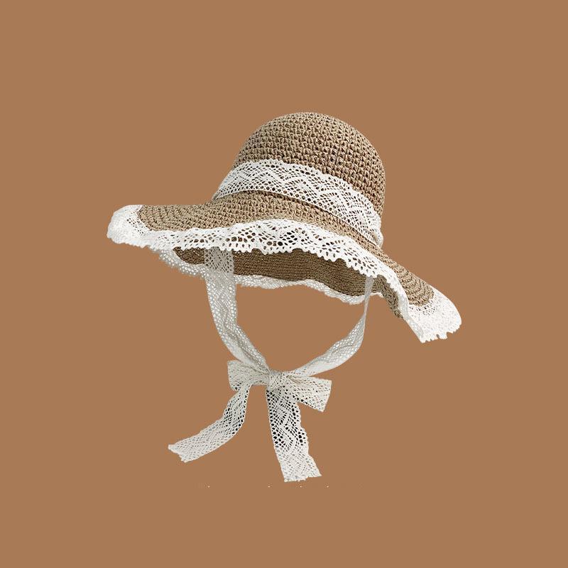 

Summer Hats For Women Sun Hat With Bow Ribbon Korean Style Bucket Hat Beach Accessories Sunshade Breathable Sunhat New 56-58cm хакі