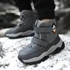 Kids Winter Snow Boots Boys Girls Thick Warm Fleece Lined High Top Ankle Non-Slip TPR Sole