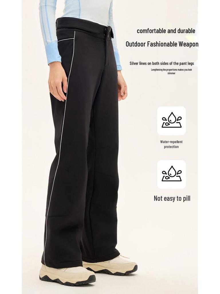 Versatile Water-Repellent Outdoor Workwear: Durable Plus Velvet Warm Sports Casual Long Pants for Autumn and Winter