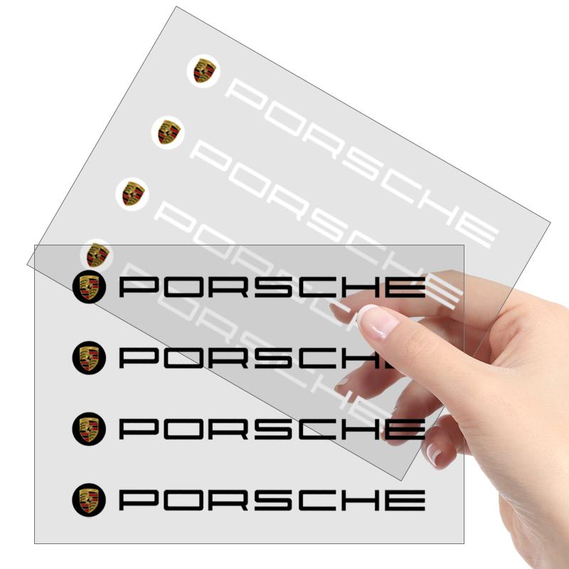 4Pcs Car Door Handle Stickers Tire Rear View Mirror Decals Auto Styling For Porsche 911 918 928 944 968 Boxster Cayenne Macan Panamera