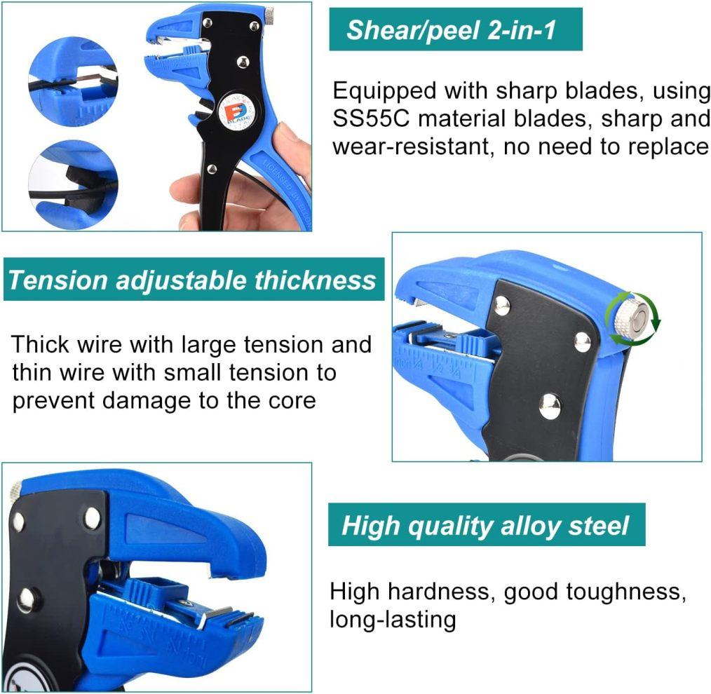 Automatic 2 In 1 Wire Stripper and Cutter Eagle Nose Pliers Heavy Duty Cable Stripping Hand Tool Car Auto RVs Electronic Repair