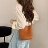 First Layer Cowhide Hand Woven Bag, New Light Retro Vacation Style Single Shoulder Bucket Bag, Women's Genuine Leather Crossbody Bag