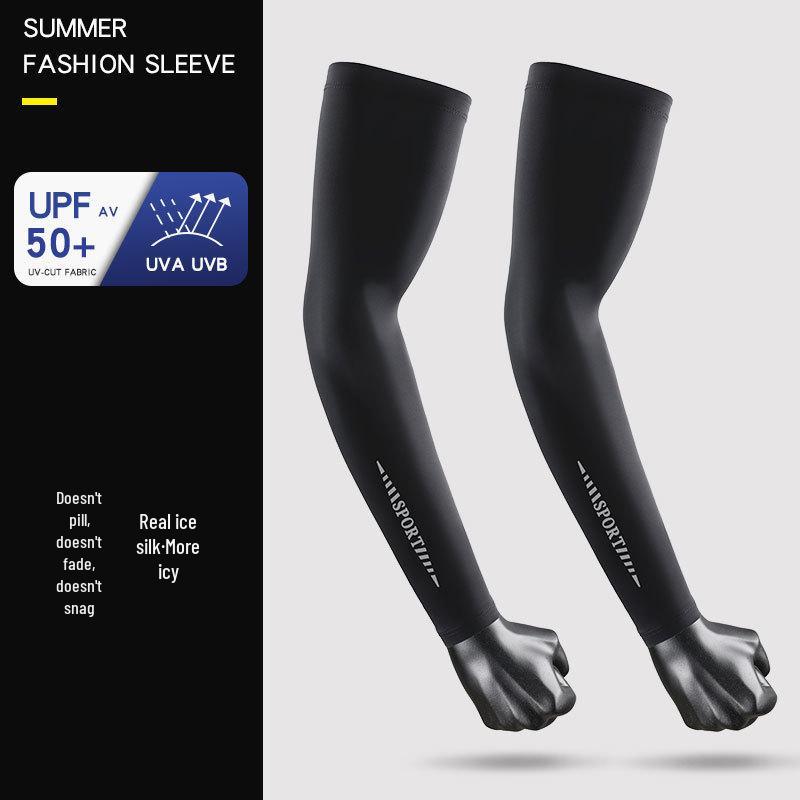 Maniche da Braccio in Ghiaccio di Seta Anti-UV Premium per Uomo - Ultra-sottili, Fresche, Traspiranti Protezione Solare per Ciclismo e Attività all'Aperto.