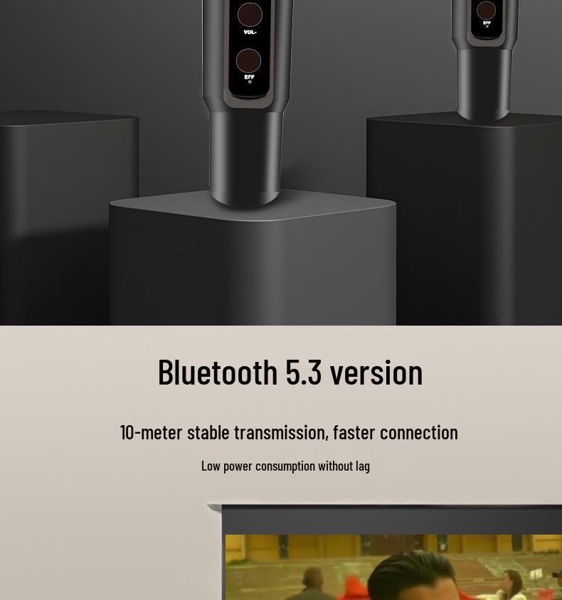 Wireless KTV Speaker with Bluetooth Lyrics Display & Reverb Control