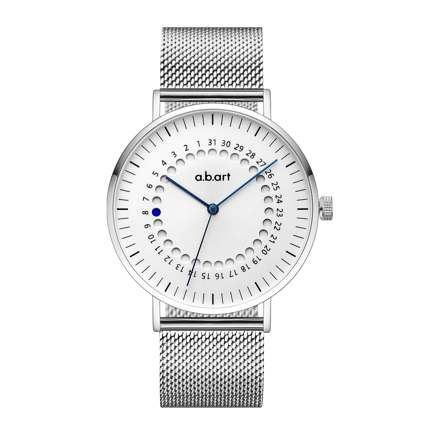 

Швейцарские Сапфировые Белые Серебристые Нержавеющая сталь Сетка 41 мм a.b.art Мужские часы, Механизм, Стекло, Циферблат, Ремешок, Тонкие, Водонепроницаемые, Аналоговые, Простые, Деловые,
