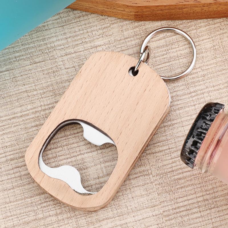Bottle Opener Pendants Red Wine Wood Bar Key Chains Rings Portable Holder Creative Alloy Beer Gift Accessories