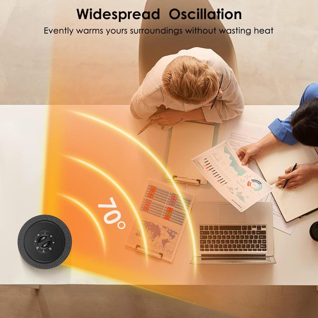 Personal Space Heater, Portable 750W-1500W Fast Heating Ceramic Tower Heater with Over-Heat Protection, Small Heaters for Bedroom