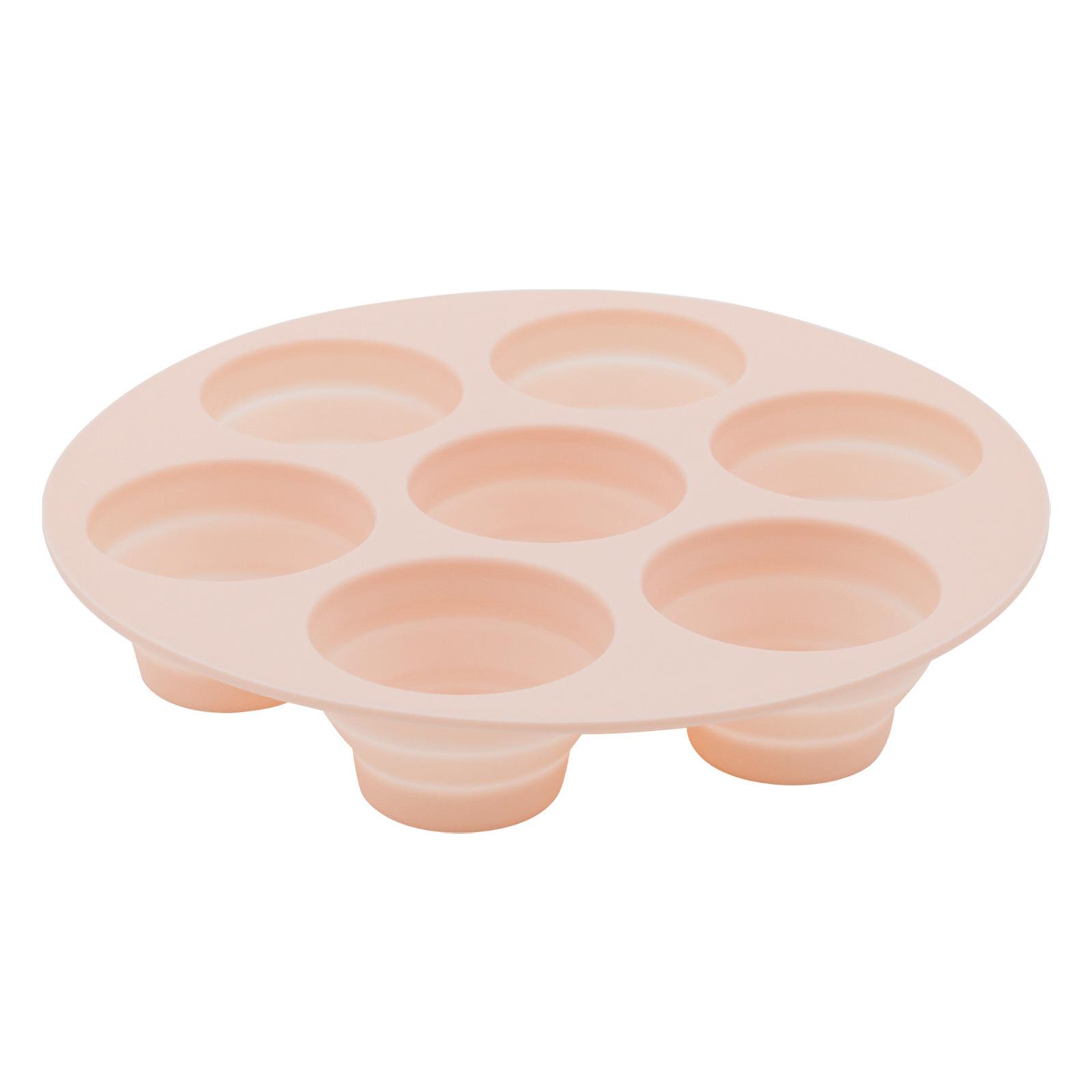 

Seven-hole Cake Mold Foldable Air Fryer Baking Mold Round DIY Porous Cake Mold Food-grade Silicone Kitchen Accessories рожевий