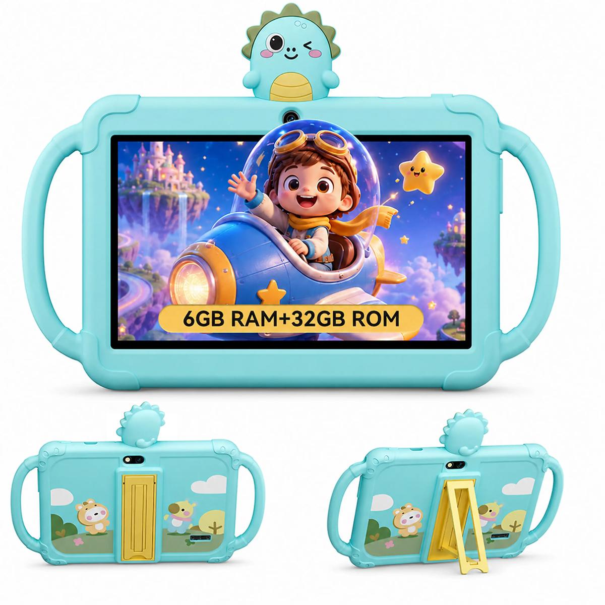 VerkfulPc K8 7  Kindertablet Android 2GB+4GB uitbreidbaar RAM 32GB ROM 3000mAh,5G WiFi blauw