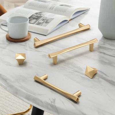 Gold Kitchen Hardware Modern Zinc Alloy Cabinet Drawer Handles Dresser Furniture Knobs Dooroom Pulls Drawer Knobs Door Pulls
